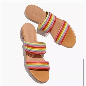 Madewell The Meg Slide Rainbow Leather Sandals
